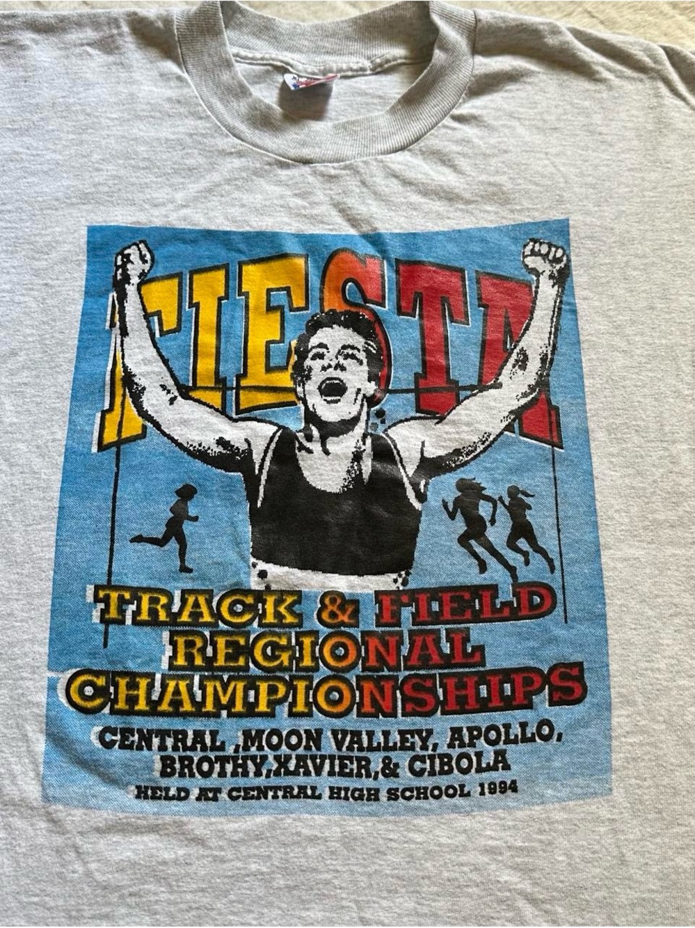 Vintage 90s Arizona Gray 'Fiesta' Track & Field Regional Championships Tee XL
